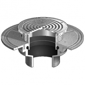 C1004-R-3 MIFAB 4 inch NoHub Cleanout 5 inch Stainless Steel Top
