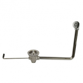CHG Wste Outlet, 3.5x1.5IN Overflow Outlet, Overflow Assy, SS Twist Hdl, Cast Bronze Body, Crumb Cup Strainer