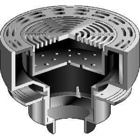 MIFAB F1343-TFB-1 FLOOR DRAIN / RND ADJ TRAC GRATE / SED BKT