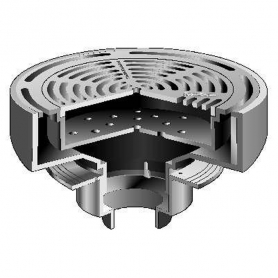 MIFAB F1360-TFB-MB FLOOR DRAIN /16&rdquo; RND ADJ TRAC GRATE / SED BKT