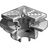 MIFAB F1433-C-Y-4 FLOOR DRAIN /8&rdquo; SQ ADJ TRACTOR GRATE DEEP SUMP
