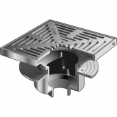 MIFAB F1440-PG-4-3 FLOOR DRAIN /12&rdquo; SQUARE ADJ TRACTOR GRATE