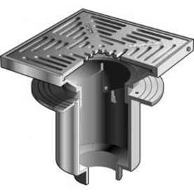 MIFAB F1453-Y-14-4-5 FLOOR DRAIN / SQ ADJ TRAC GRATE / DEEP SUMP