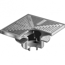 MIFAB F1466-4-6-7 FLOOR DRAIN 16&rdquo;SQUARE ADJUSTABLE TRACTOR GRATE