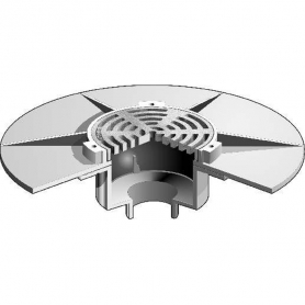 MIFAB F1533P-C-4 FLOOR DRAIN  RND HD TRAC GRATE SUMP HD COLLAR