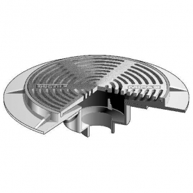 MIFAB F1558-4-Z-16 FLOOR DRAIN /15&rdquo; RND HD TRAC GRATE /SUMP