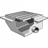 MIFAB F1594-90-FL-38-PB 24&rdquo;x24&rdquo; HD PARKING AREA DRAIN SIDE OUT