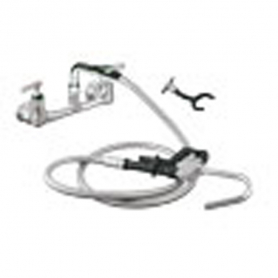 CHG Pot Filler, Wl Mnt, 8IN Ctrs, CP, Adj Ctrs, Cmprsn Vlvs, Hooked Spray Vlv, Wall Hook, Lever Hdls, Low Ld