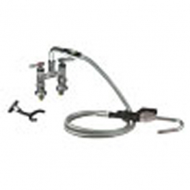 CHG Pot Filler, Elevated Bridge Dk Mnt, 4IN Ctrs, Adj Ctrs, CP, Cmprsn Vlvs, Hooked Spray Vlv, Wall Hook, Lever Hdls, Low Ld