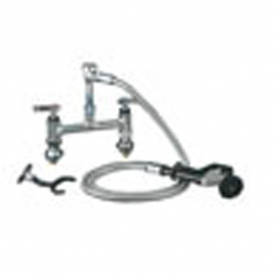 CHG Utility Spray, Elevated Bridge Dk Mnt, 8IN Ctrs, Adj Ctrs, CP, Crmc Vlvs, Vac Brkr, Angled Spray Vlv, Wall Hook, Lever Hdls, Low Ld