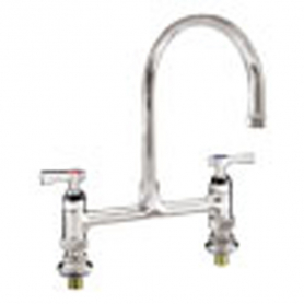 CHG Elevated Bridge Dk Mnt Fct, 8IN Ctrs, CP, Crmc Vlvs, 8.5IN Rgd Gsnk Spt, 2.2 gpm Aerator, Lever Hdls, Low Ld