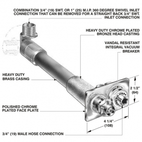 MHY-10-14-WC MIFAB<br> 14 inch Non Freeze with Wall Clamp