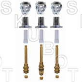 Sterling Rockwell* #332 Long Stem 3 Valve Kit w/ Acrylic Hdls