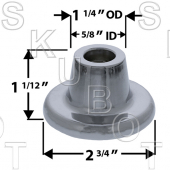 Universal Escutcheon 5/8&quot; x 24T Fits AB, BR, MW, RB, &amp; UB