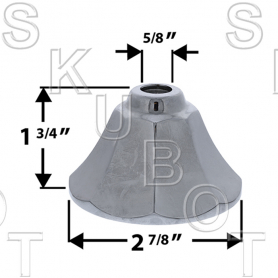 Fluted Escutcheon 21/32-18T -Chrome Plated