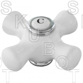 Pr Pfister* Replacement White Porcelain Cross Handle LG -Cold