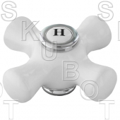 Pr Pfister* Replacement White Porcelain Cross Handle LG -Hot