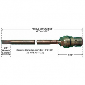 Zurn P1321XL-10-RC Ceramic Cartridge Ass&#039;y  10&quot; Z1321