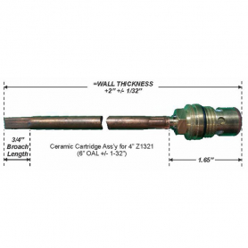 Zurn P1321XL-4-RC 4&quot; Ceramic Cartridge Assy Zurn Z1321 Hydrant