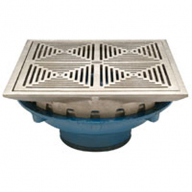 Zurn Z154-4NL-85-4<br> 12In  Square CI Prom Deck Drain