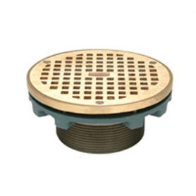 Zurn ZB400-6BZ 6In Rd Polished Bronze Leveling Strainer w/ Sq Op