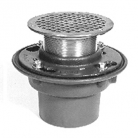 Zurn ZS415-3NL-RD6-U1 CI Floor Drain w/ 6In Rd Adj SS Strainer