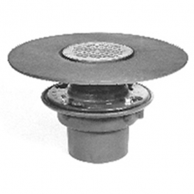 Zurn ZN415-2IP-5BL CI Floor Drain w/5In Rd Adj Poll Nickel Str w