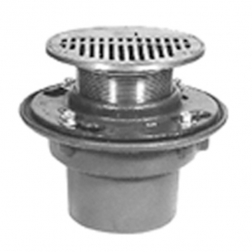 Zurn ZN415-3IC-5C CI Floor Drain w/ 5In Rd Adj Polished Nickel H