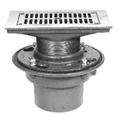 Zurn ZN415-4NH-9J CI Floor Drain w/ 9In Adj Pol Nickel Strainer