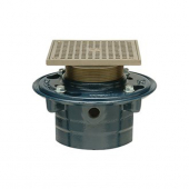 Zurn Z415-2NH-5S-CP<br>  Cast Iron Floor Drain w/ Square Top