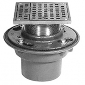 Zurn ZN415-6IP-8SH CI Floor Drain w/ 8In Sq Pol Nickel Adj Str w