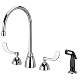 Zurn Z831C4-XL-HS Widespread Faucet Gooseneck Spout &amp; Side Spray