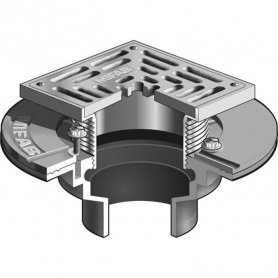 MIFAB F1003P-C-S8-3-7 FLOOR DRAIN /HD SQ STAINLESS STRAINER