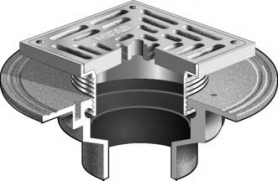 MIFAB F1104X-XS5-1-5-7 SQ FLOOR DRAIN /HD STRAINER FOR NON-FLOOR