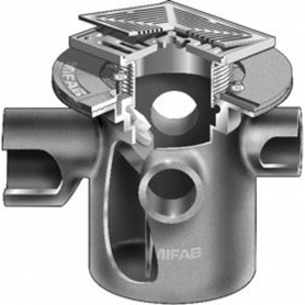 MIFAB F1173-C-SD6-3 FLOOR DRAIN INLETS /TRAP/ SQ SOLID HINGE COV