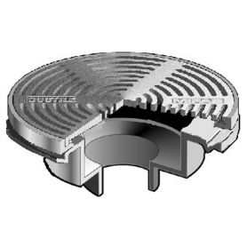 MIFAB F1343-Y-14-Q-1-6 FLOOR DRAIN / RND TRAC GRATE / SHLW BODY