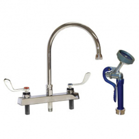 CHG 8&quot;&quot; DECK MOUNT FAUCET W/96&quot;&quot;PRERINSE