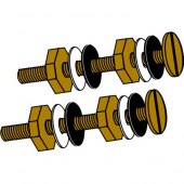 BS13150, Tank to Bowl Bolt Kit w Hex Nuts -5/16&quot;&quot; x 3&quot;&quot; -(Case)