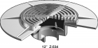 Mifab F1540 Floor Drain 12&rdquo; Rnd H-D Tractor Grate  Deep Sump Membrane Collar