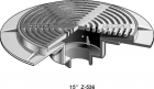 Mifab F1550 Floor Drain 15&rdquo; Rnd H-D Tractor Grate Deep Sump Membrane Collar