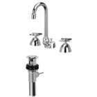 Zurn Z831A2-XL-P Widespread  3-1/2in Gooseneck, Four-Arm Hles  Pop-Up Drain Lead-free.