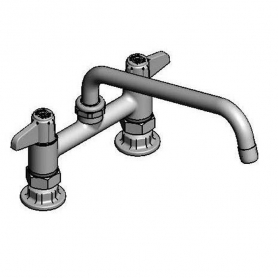 T&amp;S BRASS 5F-6DLS12 EQUIP 6IN DECK MOUNT SWIVEL BASE FAUCET