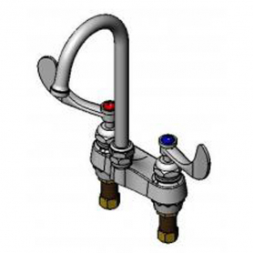 Click to expand T&S BRASS B-0892-CR-HW 4" CENTER SET FAUCET DECK MOUNT