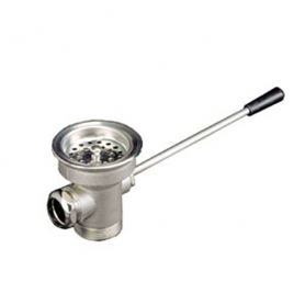 CHG Wste Assy 3.5x1.5IN,Overflow Outlet, SS Lever Hdl, Cast Bronze Body, Flat Strainer