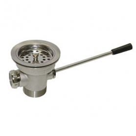 CHG Wste Outlet, 3.5x2IN Overflow Outlet, SS Lever Hdl, Cast Bronze Body, Crumb Cup Strainer