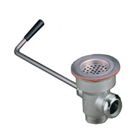 CHG Wste Outlet, 3x1.5 to 2IN Overflow Outlet, SS, Twist Hdl, Cast Bronze Body, Flat Strainer
