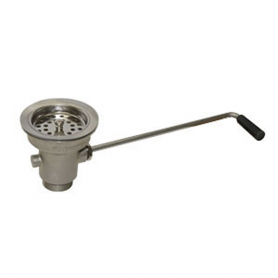 CHG Wste Outlet, 3.5x1.5IN SS, Twist Hdl, Cast Bronze Body, Crumb Cup Strainer