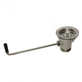 CHG Wste Outlet, 3.5x2IN SS, Twist Hdl, Cast Bronze Body, Crumb Cup Strainer