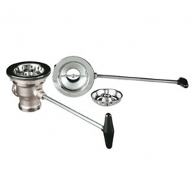 CHG Rotary Drain/Wste, Quik Flo&trade;, Nickel Plated Brass, 3.5IN Sink Opening, 2IN NPS and 1.5 NPT Wste Outlet, Crumb Cup