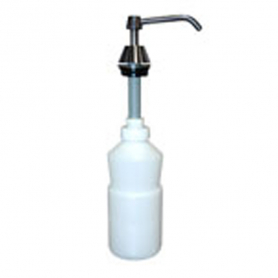 CHG Manual Soap Dispenser, 3.5x15x7-7/16IN, White Polyethylene Bottle, Chrome Plated Brass Spout Stem, 32 fl. oz.Capacity